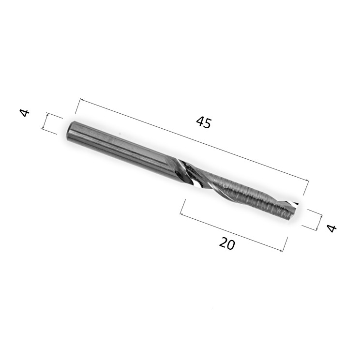 Фото фреза спиральная цилиндрическая однозаходная по алюминию, композиту (акп), меди djtol al1lx4.20 в Москве и Московской области