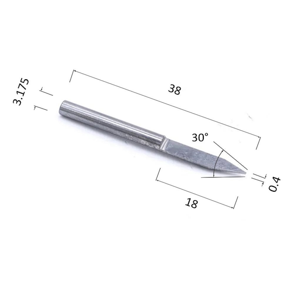 Фото гравер прямой конусный однозаходный по акрилу, дереву, композиту (акп) djtol nj3.3004 в Москве и Московской области
