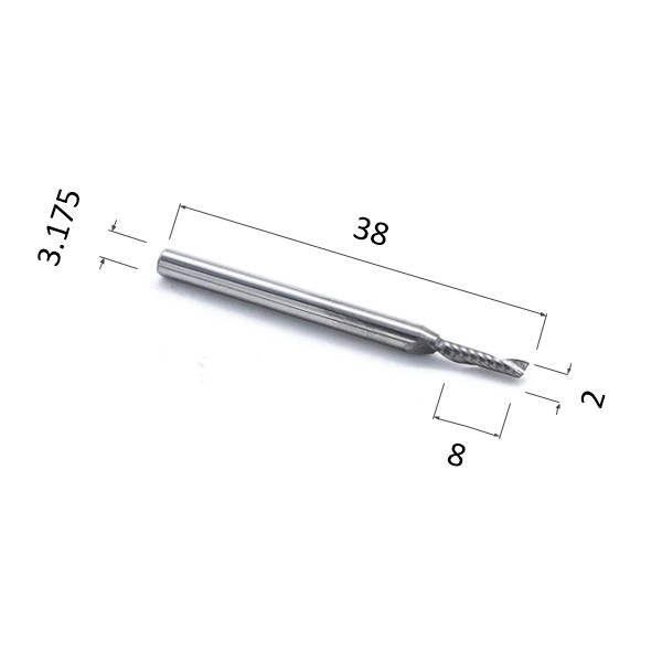 Фото фреза djtol n1lx3.208 спиральная однозаходная стружка вверх (по дереву, композиту (акп), пластику) в Москве и Московской области