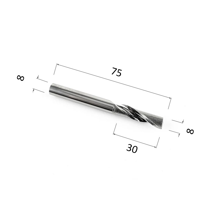 Фото фреза спиральная цилиндрическая однозаходная по алюминию, композиту (акп), меди djtol al1lx8.30 в Москве и Московской области