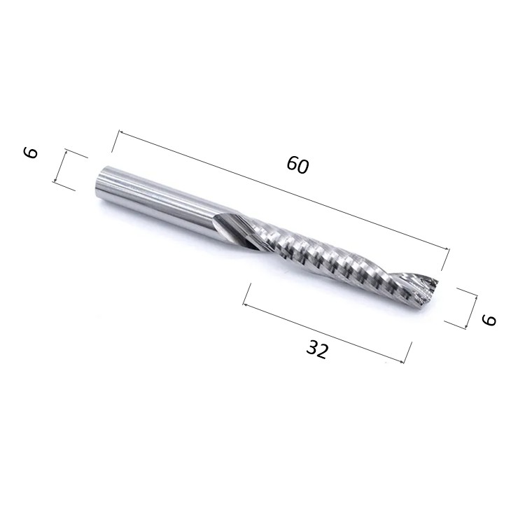 Фото фреза djtol n1lx632 спиральная однозаходная стружка вверх (по дереву, композиту (акп), пластику) в Москве и Московской области