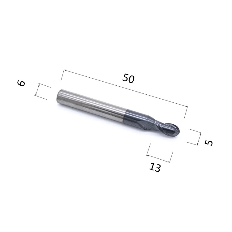 Фото фреза djtol as2qx05 спиральная двухзаходная сферическая с покрытием altin (по стали, цветным металла в Москве и Московской области