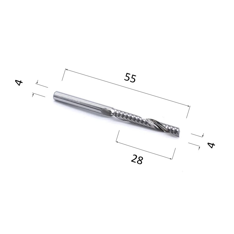 Фото фреза спиральная цилиндрическая однозаходная по акрилу, дереву, композиту (акп) djtol ay1lx4.28 в Москве и Московской области