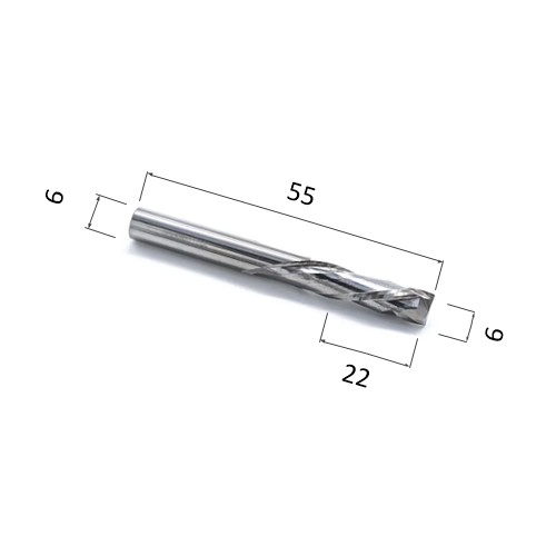 Фото фреза djtol n2flx622 компрессионная спиральная двухзаходная (по дереву, композиту (акп), пластику) в Москве и Московской области