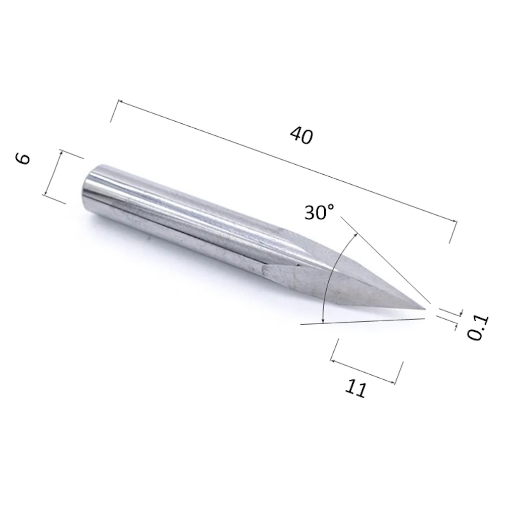 Фото гравер прямой конусный трехзаходный по алюминию, композиту (акп), меди djtol a3j6.3001 в Москве и Московской области