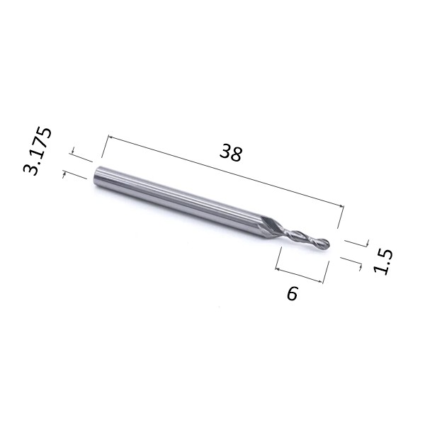 Фото фреза djtol n2qx3.1.506 спиральная двухзаходная сферическая (по дереву, композиту (акп), пластику) в Москве и Московской области