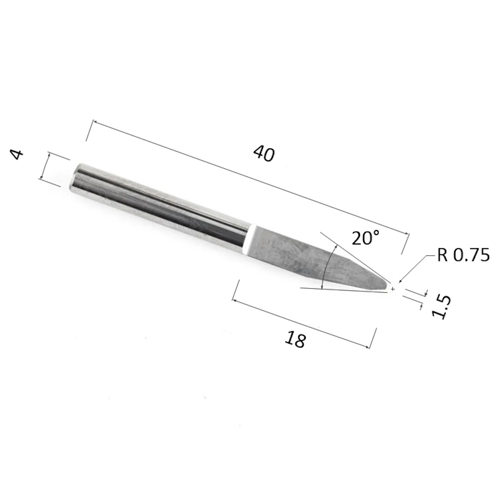 Фото гравер прямой конусный однозаходный по акрилу, дереву, композиту (акп) djtol nydj4.2015 в Москве и Московской области