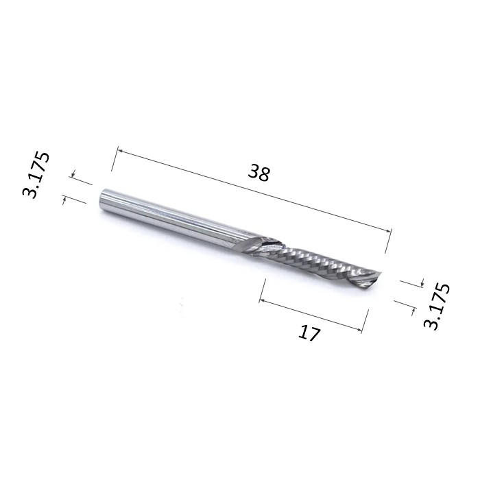 Фото фреза djtol a1lxd3.17 спиральная однозаходная стружка вниз (по акрилу (оргстеклу), дереву, композиту в Москве и Московской области