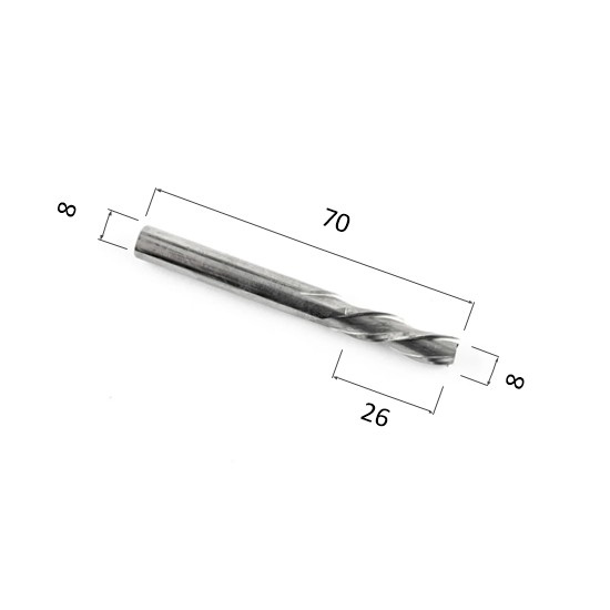 Фото фреза спиральная трехзаходная стружка вниз (по дереву, композиту, пластику) djtol n3lxd825 в Москве и Московской области