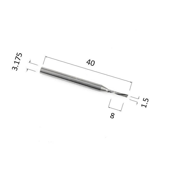 Фото фреза djtol n1lxd3.1.508 спиральная однозаходная стружка вниз (по дереву, композиту (акп), пластику) в Москве и Московской области