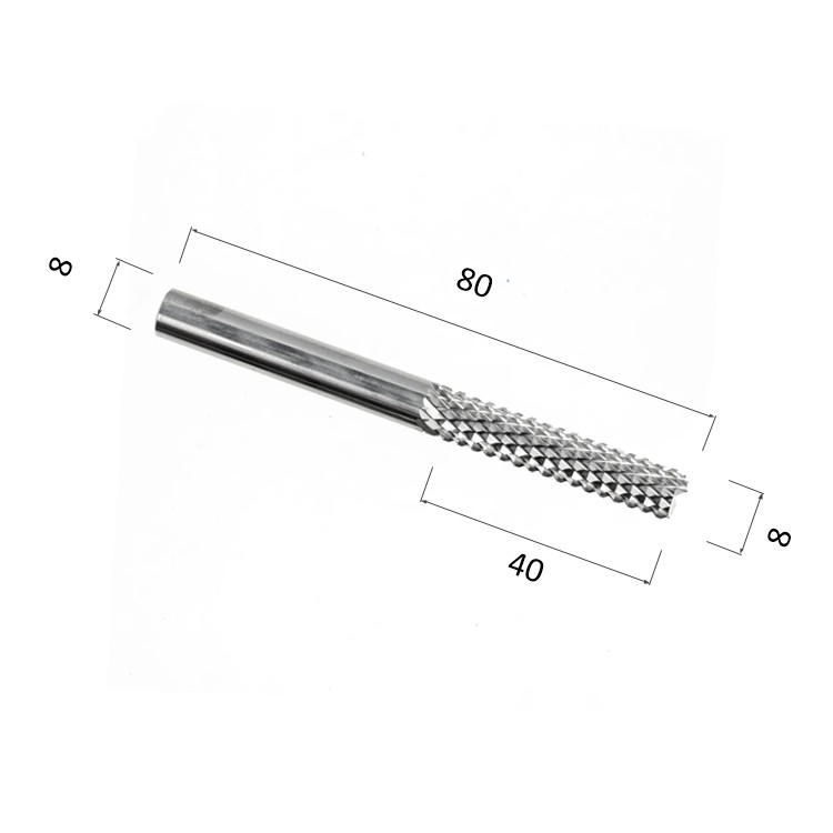 Фото фреза рашпильная прямая цилиндрическая многокромочная по акрилу, дереву, композиту (акп) djtolnst840 в Москве и Московской области