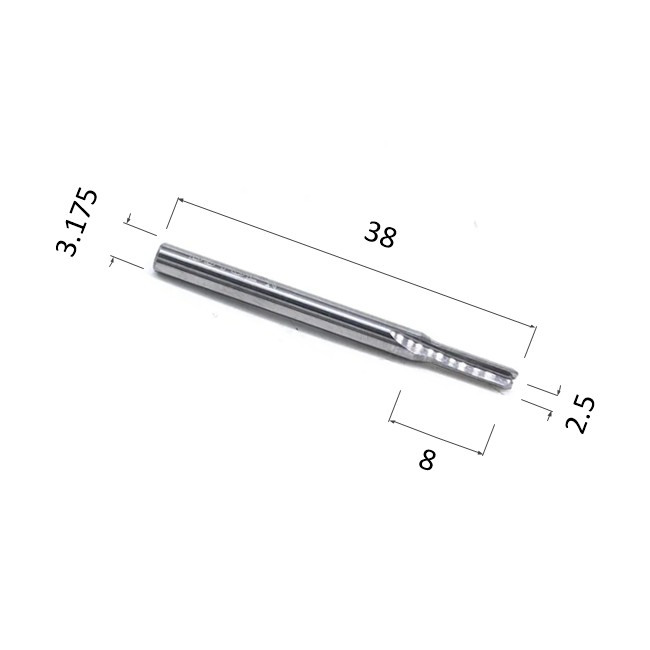 Фото фреза прямая цилиндрическая двухзаходная по акрилу, дереву, композиту (акп) djtol n2zx3.2.508 в Москве и Московской области