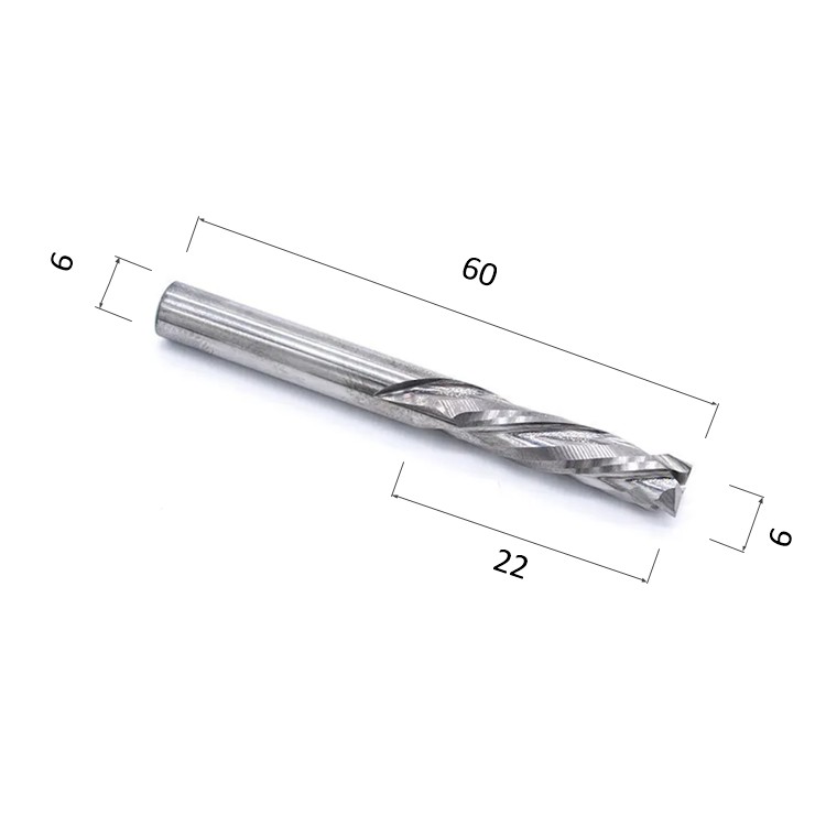 Фото фреза компрессионная спиральная цилиндрическая z3 по акрилу, дереву, композиту (акп) djtol n3flx622 в Москве и Московской области