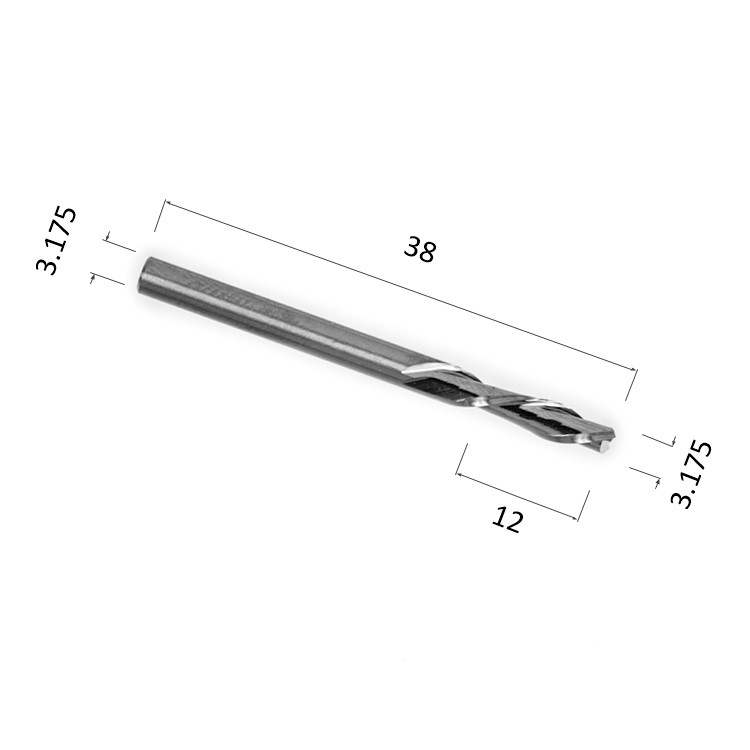 Фото фреза стружка вниз спиральная цилиндрическая z2 по акрилу, дереву, композ (акп) djtol a2lxd3.12 в Москве и Московской области