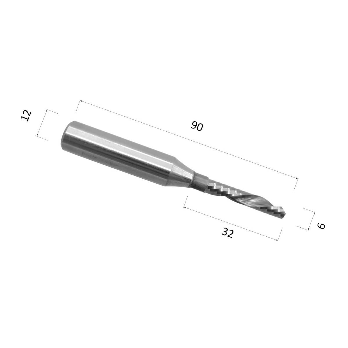 Фото фреза tct спиральная цилиндрическая однозаходная по акрилу, дереву, композиту (акп) djtol 3at1lxd126 в Москве и Московской области