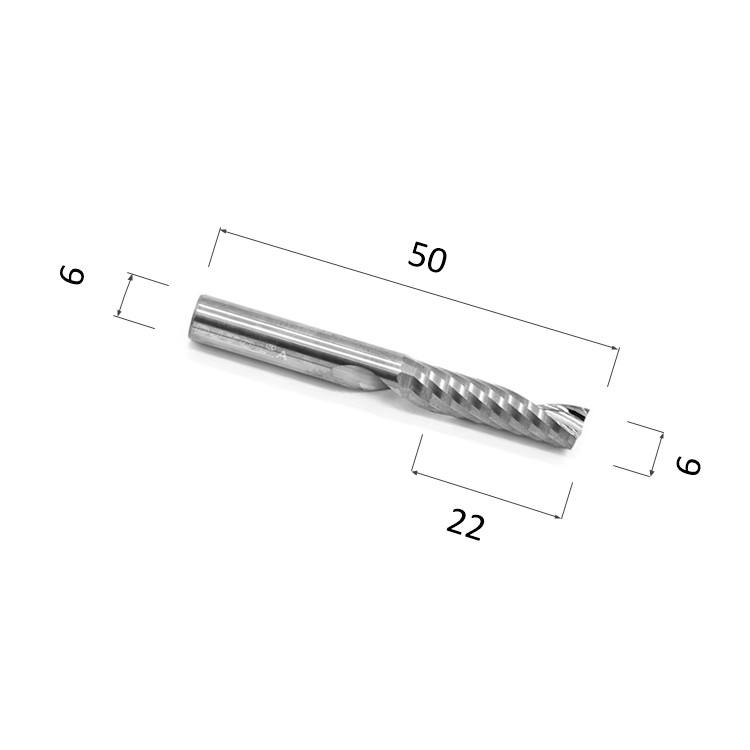 Фото фреза спиральная цилиндрическая однозаходная по акрилу, дереву, композиту (акп) djtol ay1lx622 в Москве и Московской области