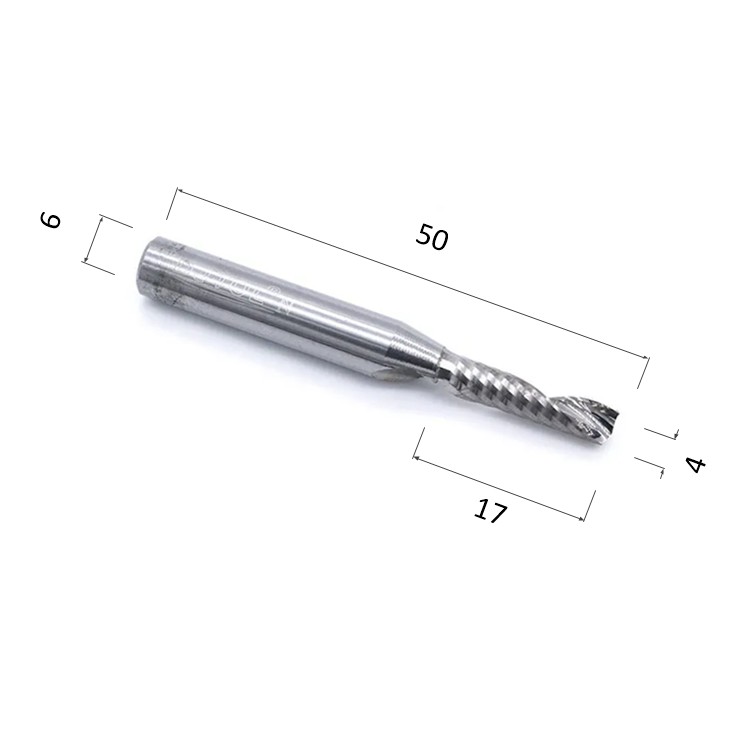 Фото фреза djtol n1lx6417 спиральная однозаходная стружка вверх (по дереву, композиту (акп), пластику) в Москве и Московской области