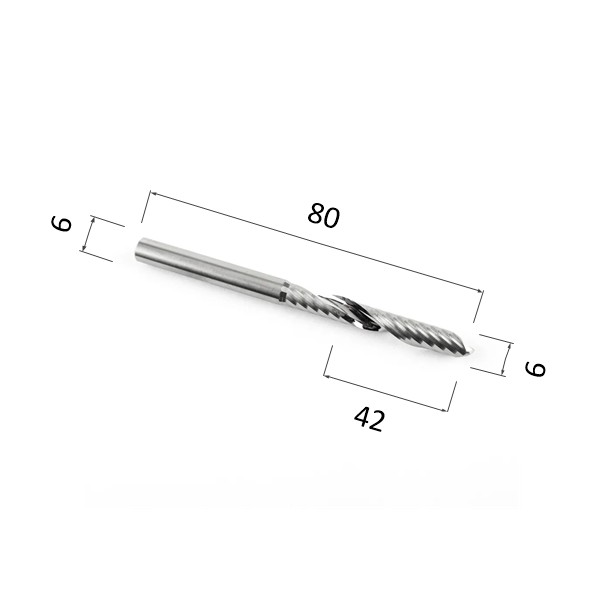 Фото фреза djtol n1lqx642 спиральная однозаходная сферическая (по дереву, пластику) в Москве и Московской области