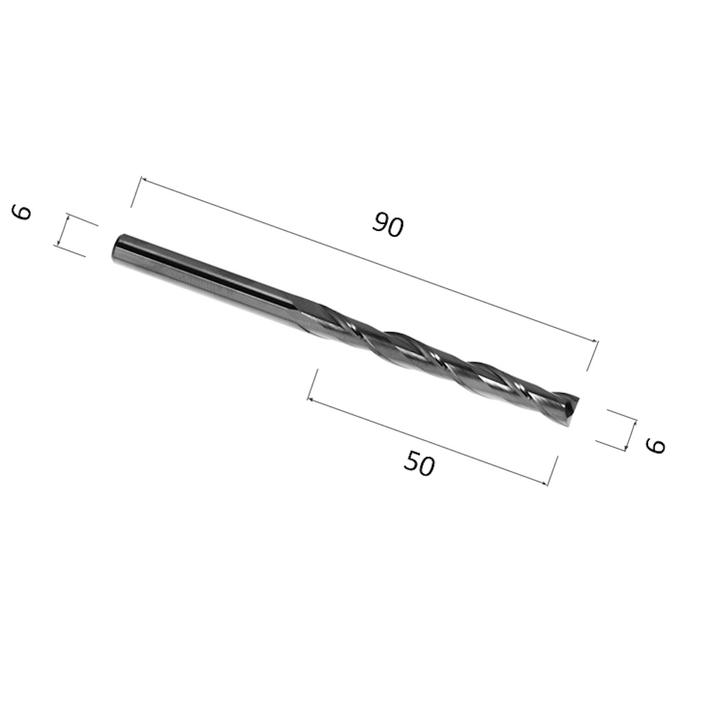 Фото фреза djtol n2lx6.50 спиральная двухзаходная стружка вверх (по дереву, композиту (акп), пластику) в Москве и Московской области