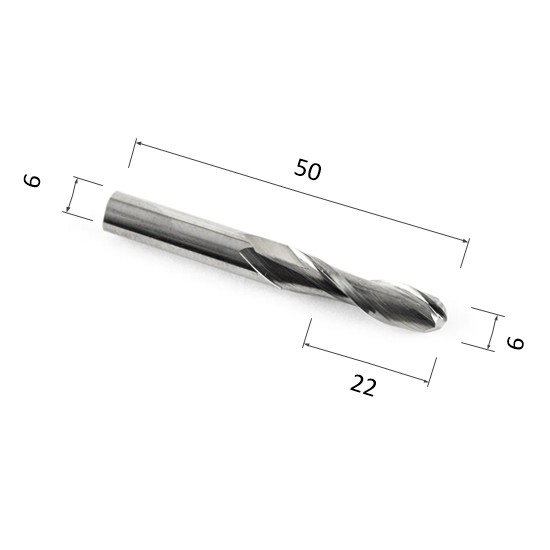 Фото фреза спиральная цилиндрическая двухзаходная по акрилу, дереву, композиту (акп) djtol a2qx622 в Москве и Московской области