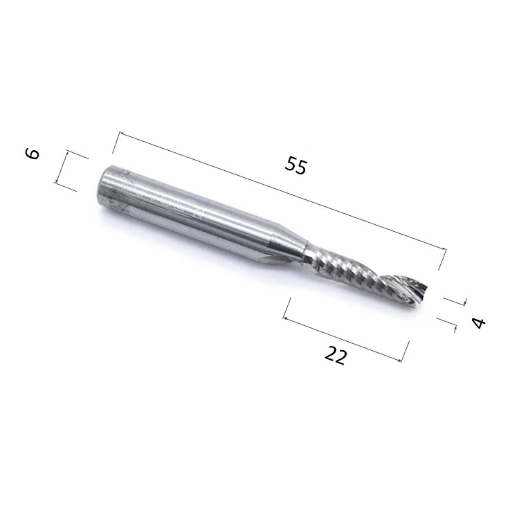 Фото фреза спиральная цилиндрическая однозаходная по акрилу, дереву, композиту (акп) djtol n1lx6422 в Москве и Московской области