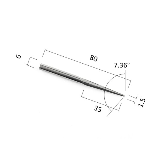 Фото фреза прямая  конусная двухзаходная по акрилу, дереву, композиту (акп) djtol n2zxj6351580 в Москве и Московской области