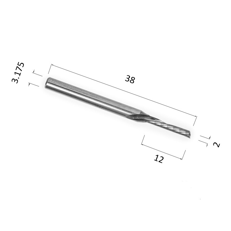 Фото фреза djtol a1lxd3.212 спиральная однозаходная стружка вниз (по акрилу (оргстеклу), дереву, композит в Москве и Московской области