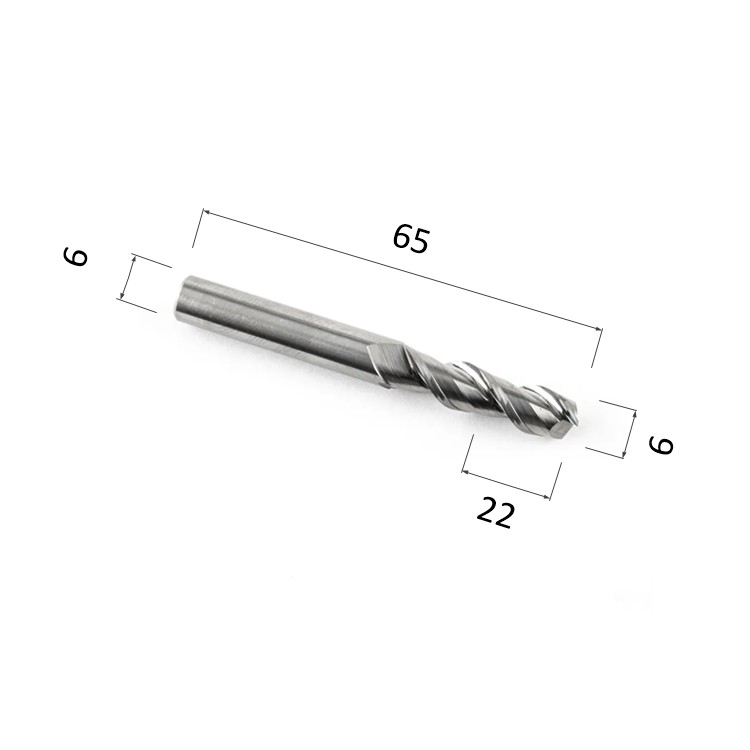 Фото фреза спиральная цилиндрическая двухзаходная по алюминию, композиту (акп), меди djtol al2lx622 в Москве и Московской области