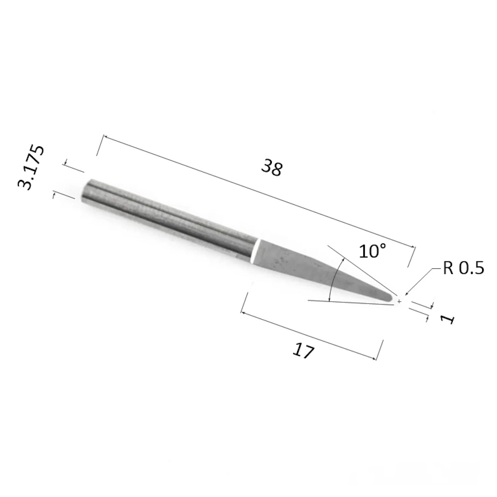 Фото гравер прямой конусный однозаходный по акрилу, дереву, композиту (акп) djtol nydj3.1010 в Москве и Московской области