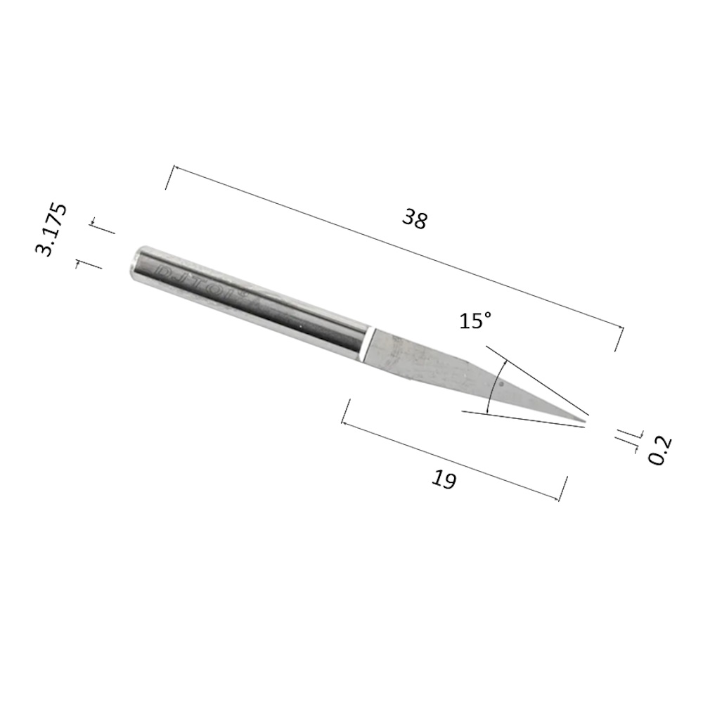 Фото гравер прямой конусный однозаходный по акрилу, дереву, композиту (акп) djtol aj3.1502 в Москве и Московской области