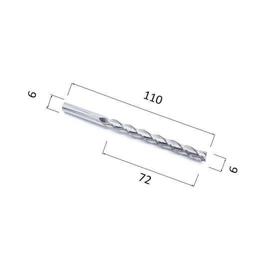 Фото фреза прямая спиральная трехзаходная по акрилу, дереву, композиту (акп) djtol n3lx6.72 в Москве и Московской области