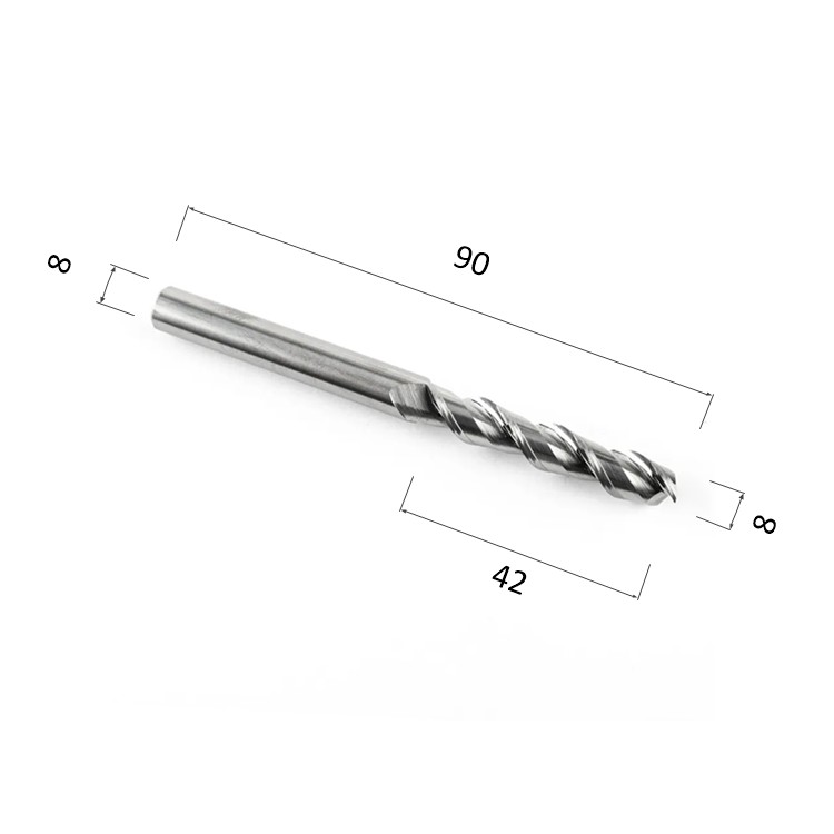 Фото фреза спиральная цилиндрическая двухзаходная по алюминию, композиту (акп), меди djtol al2lx842 в Москве и Московской области