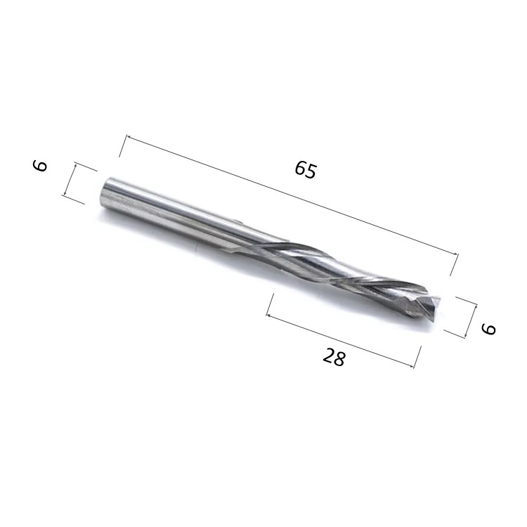 Фото фреза компрессионная спиральная двухзаходная (по дереву, композиту, пластику) djtol n2flx628 в Москве и Московской области