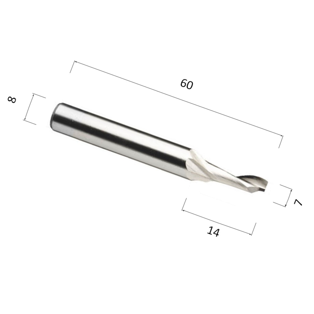 Фото фреза спиральная цилиндрическая однозаходная по алюминию, композиту (акп), меди djtol aahssl1lx8714- в Москве и Московской области