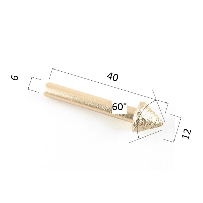 Фото фреза алмазная прямая v-образная многокромочная по камню, мрамору, стеклу djtol dmv61260 в Москве и Московской области