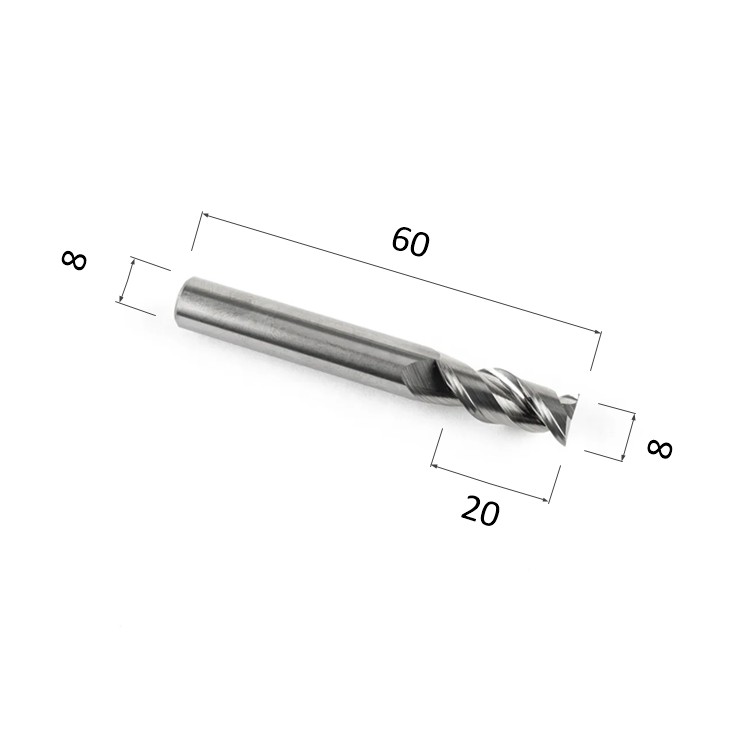 Фото фреза спиральная цилиндрическая двухзаходная по алюминию, композиту (акп), меди djtol al2lx820 в Москве и Московской области