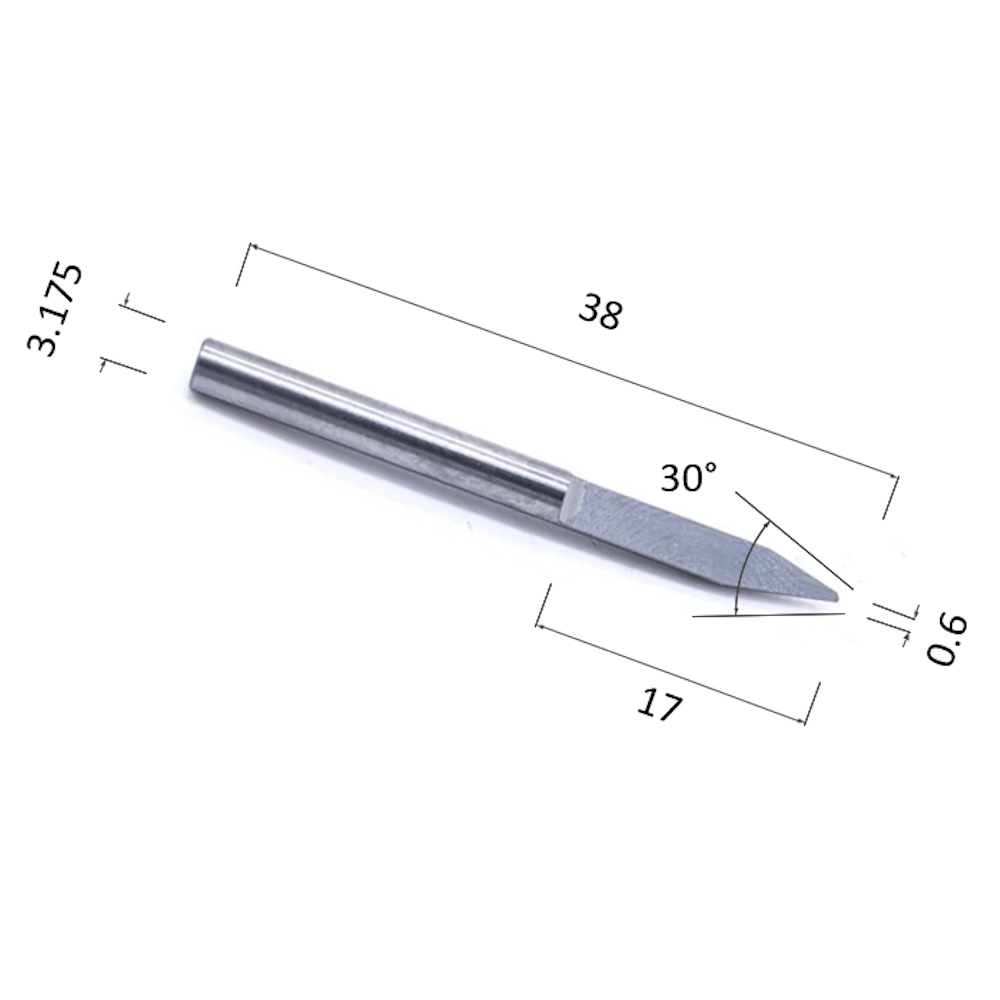 Фото гравер прямой конусный однозаходный по акрилу, дереву, композиту (акп) djtol nj3.3006 в Москве и Московской области