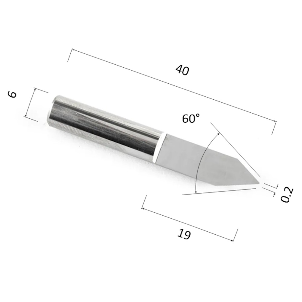 Фото гравер прямой конусный однозаходный по акрилу, дереву, композиту (акп) djtol aj6.6002 в Москве и Московской области