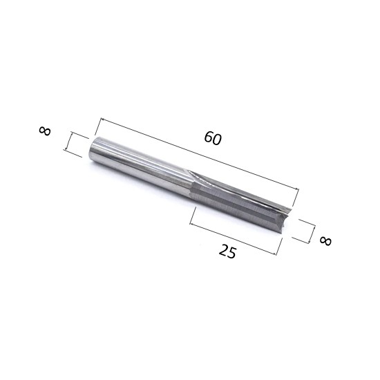 Фото фреза djtol n2zx8.25 прямая двухзаходная (по дереву, композиту (акп), пластику) в Москве и Московской области