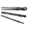 Фрезы по стали спиральные двухзаходные сферические с покрытием AlTiN S2QX